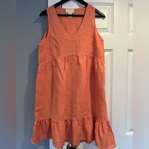 Cynthia Rowley 100% Linen dress; coral; size medium; never worn